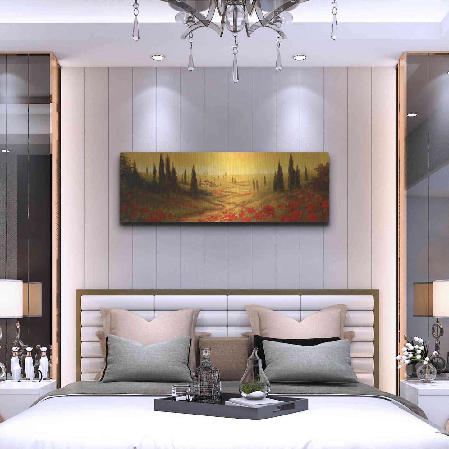 Luxe Metal Art 'Toscano Panel II' by Art Fronckowiak, Metal Wall Art,48x16