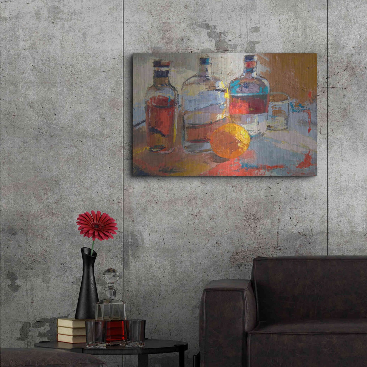 Luxe Metal Art 'Bourbon L’Orange' by Beth Forst, Metal Wall Art,36x24