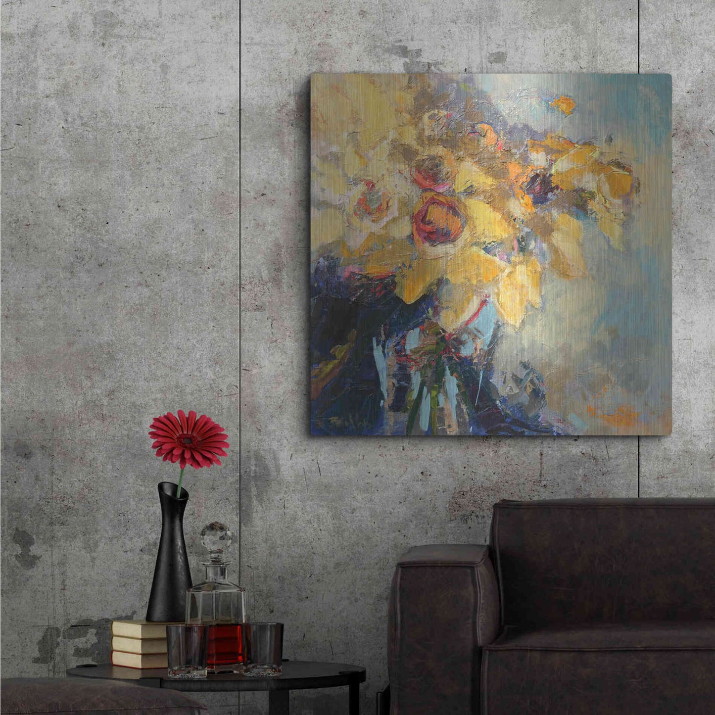 Luxe Metal Art 'Daffy Do' by Beth Forst, Metal Wall Art,36x36