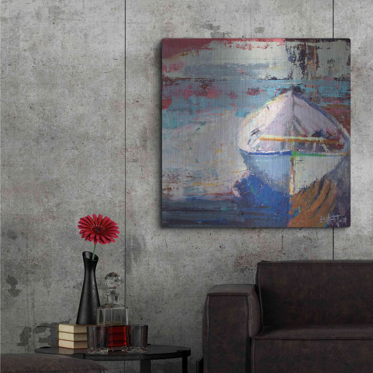 Luxe Metal Art 'Tidal Uber Navigation' by Beth Forst, Metal Wall Art,36x36