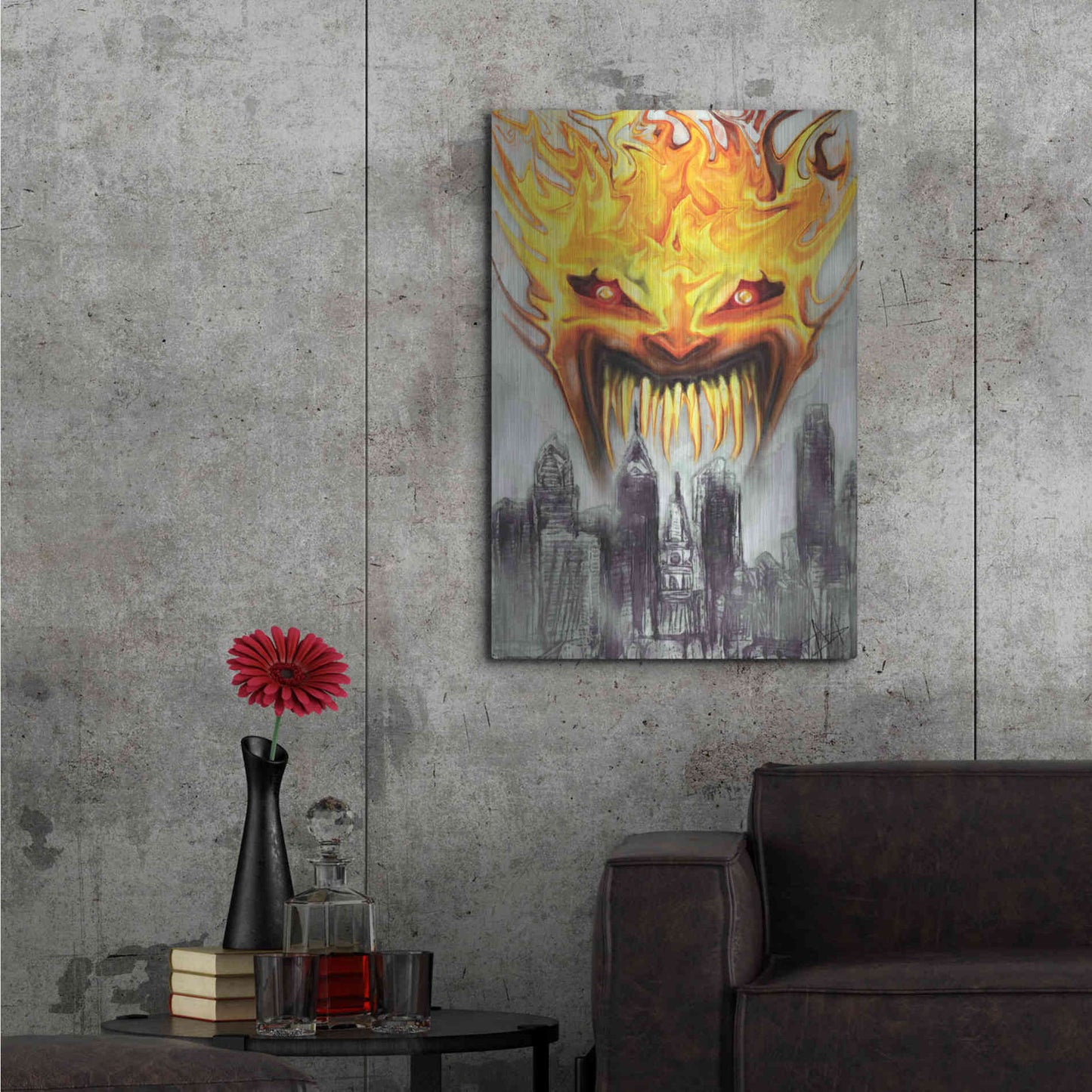Luxe Metal Art 'Trial' by Fire' by Michael StewArt, Metal Wall Art,24x36