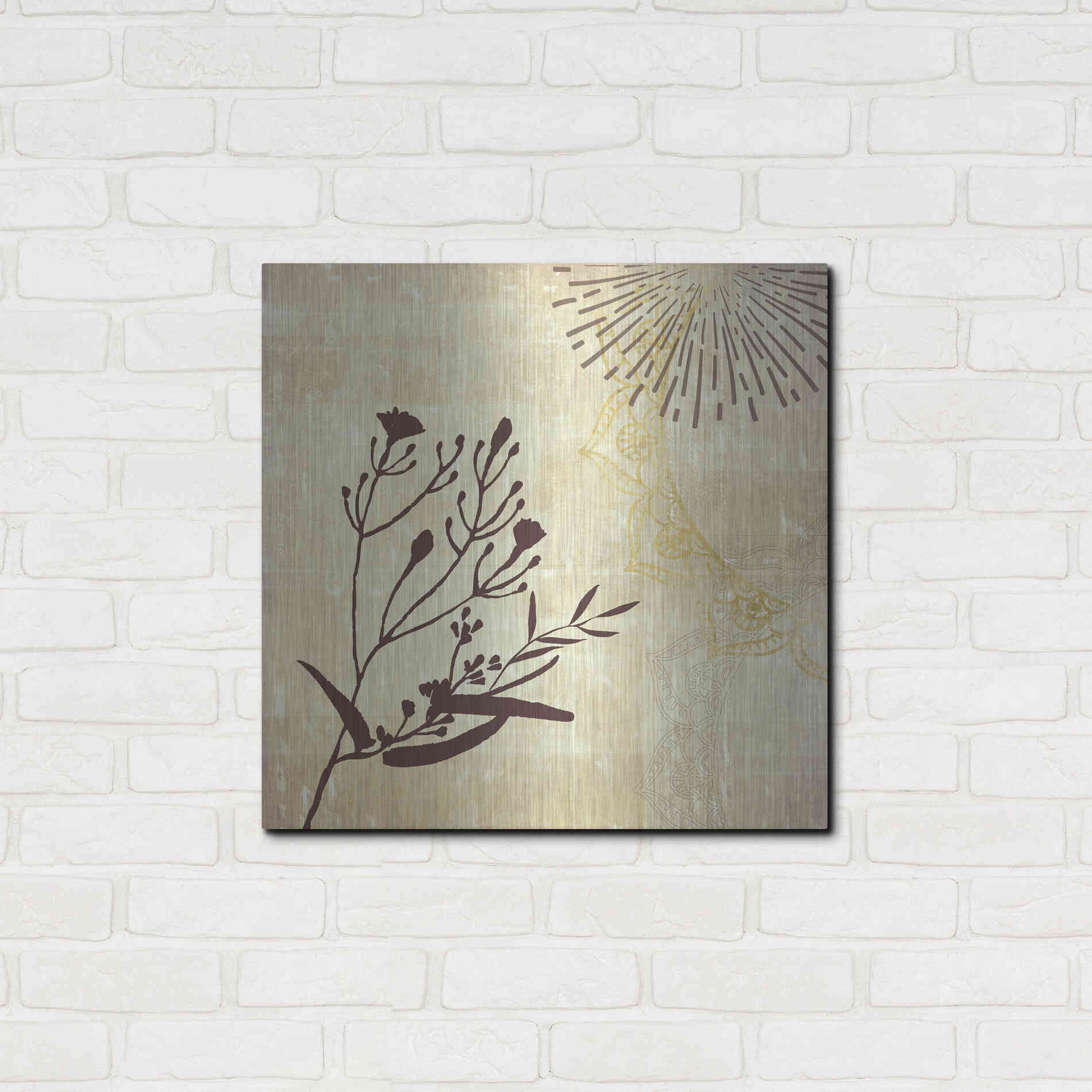 Luxe Metal Art 'Henna Highlights 1' by Louis Duncan-He, Metal Wall Art,24x24