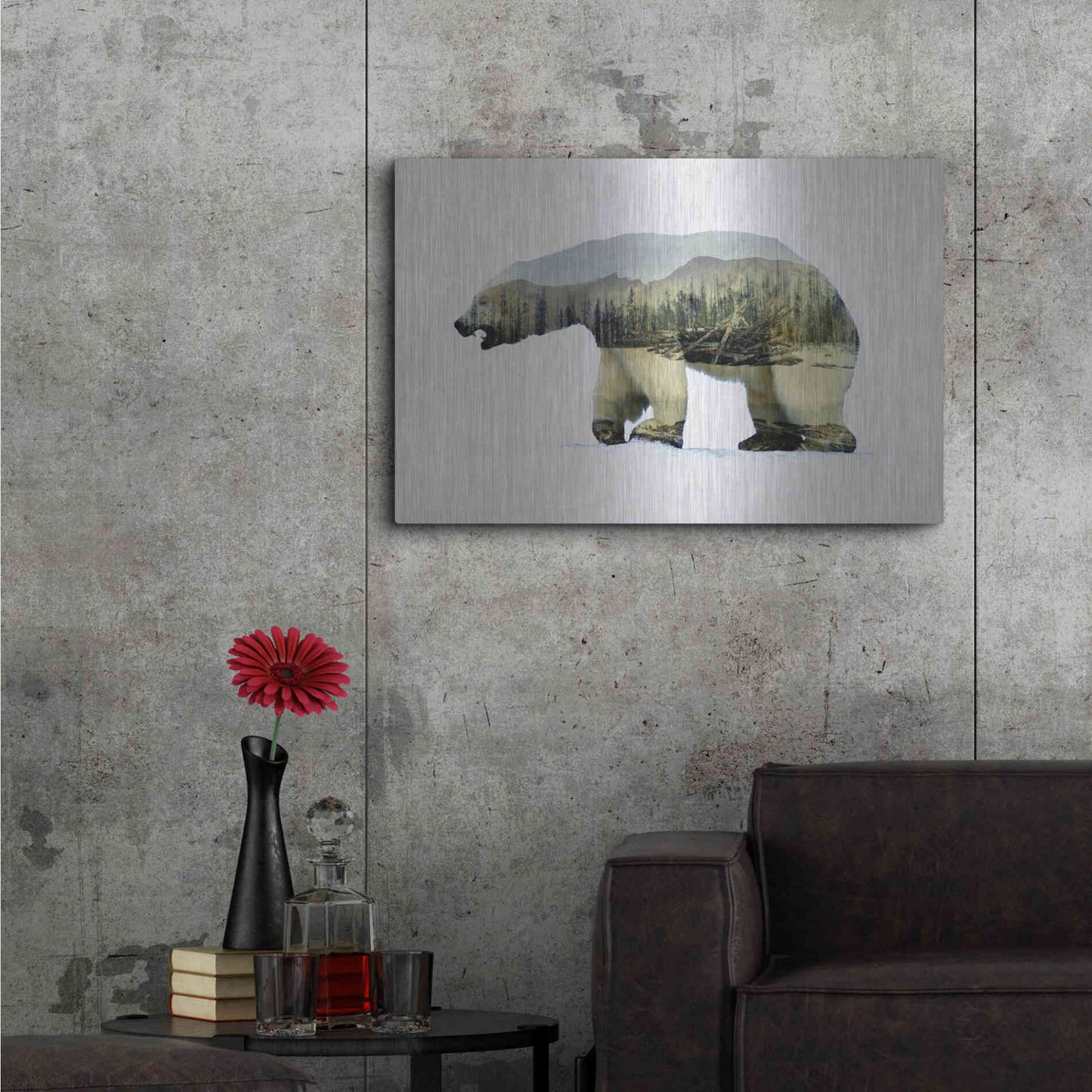 Luxe Metal Art 'Arctic Polar Bear' by Davies Babies, Metal Wall Art,36x24