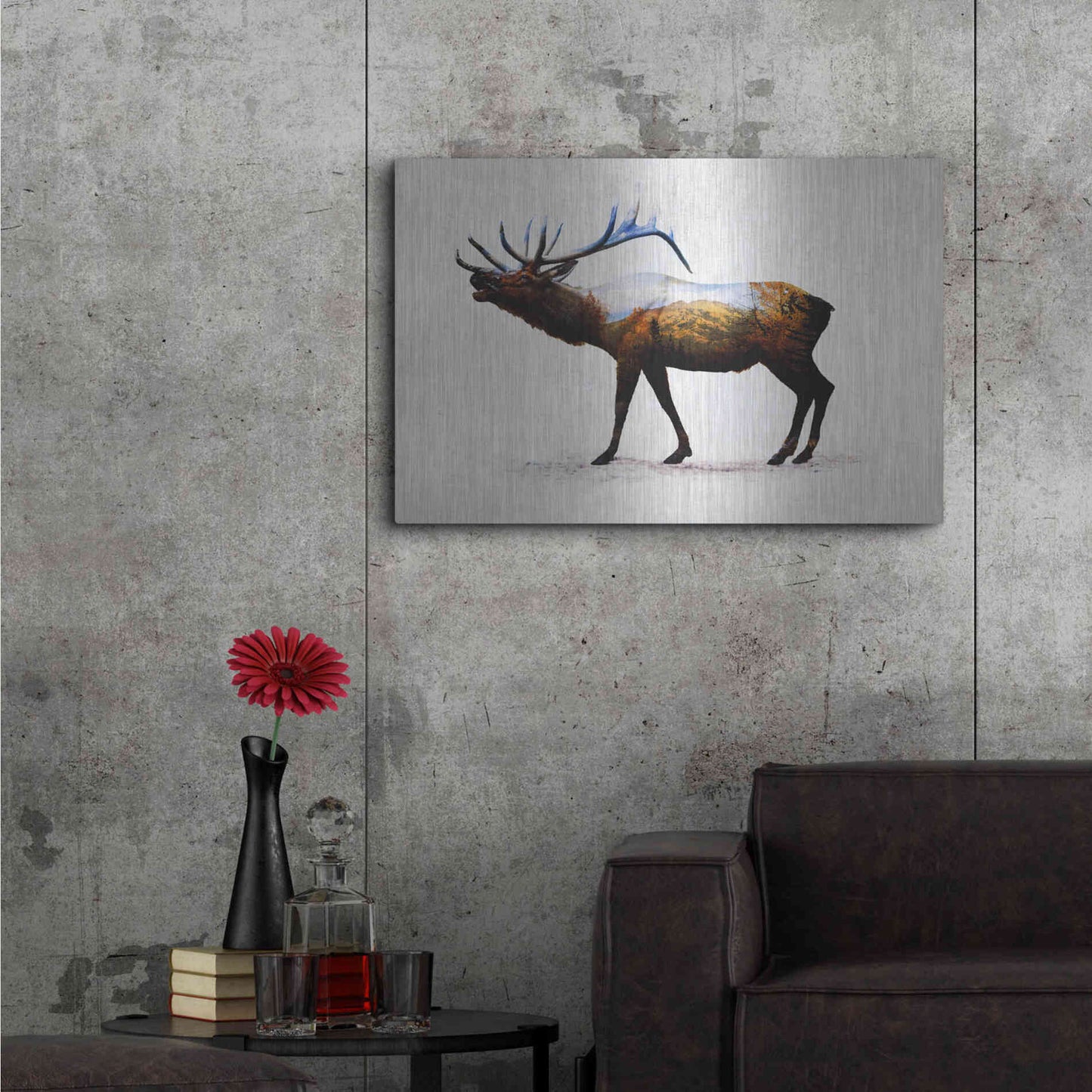 Luxe Metal Art 'Rocky Mountain Elk' by Davies Babies, Metal Wall Art,36x24