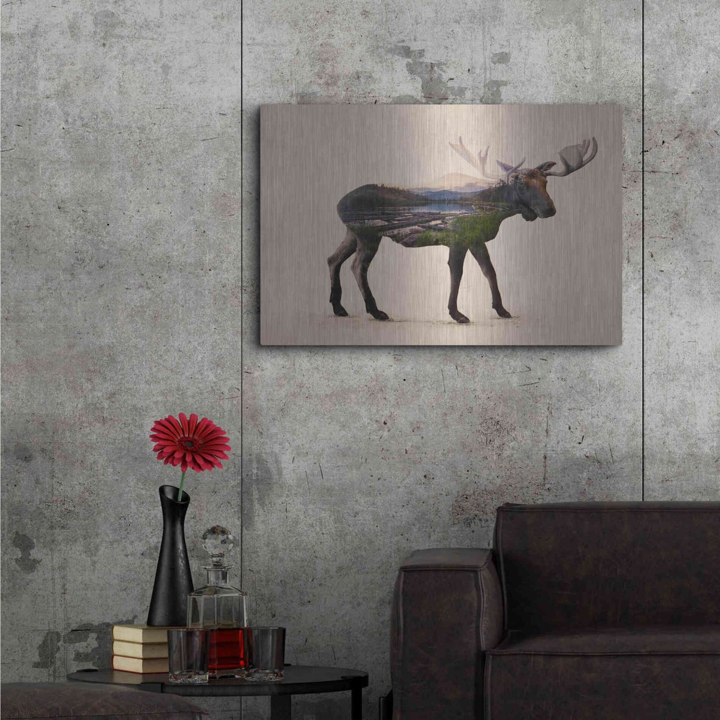 Luxe Metal Art 'The Alaskan Bull Moose' by Davies Babies, Metal Wall Art,36x24