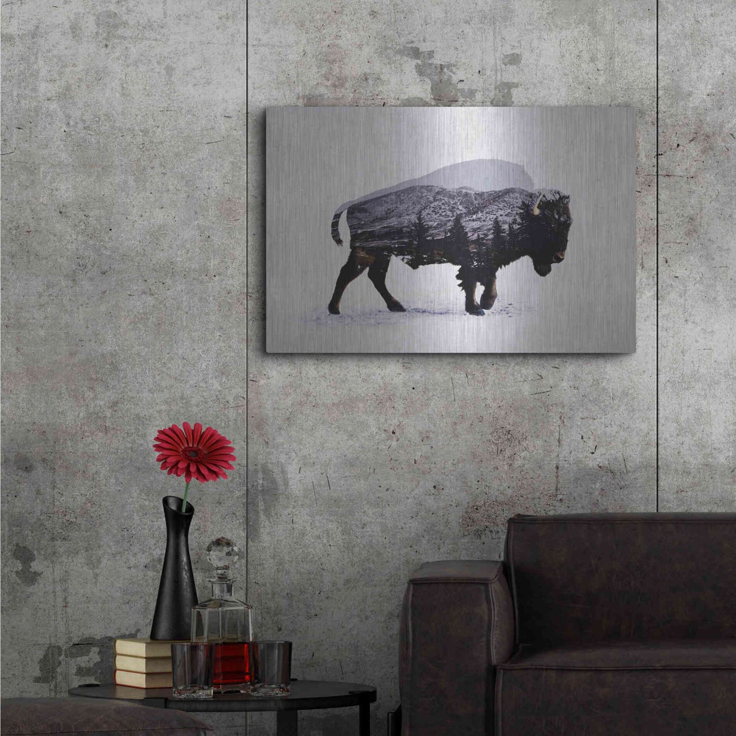 Luxe Metal Art 'The American Bison' by Davies Babies, Metal Wall Art,36x24