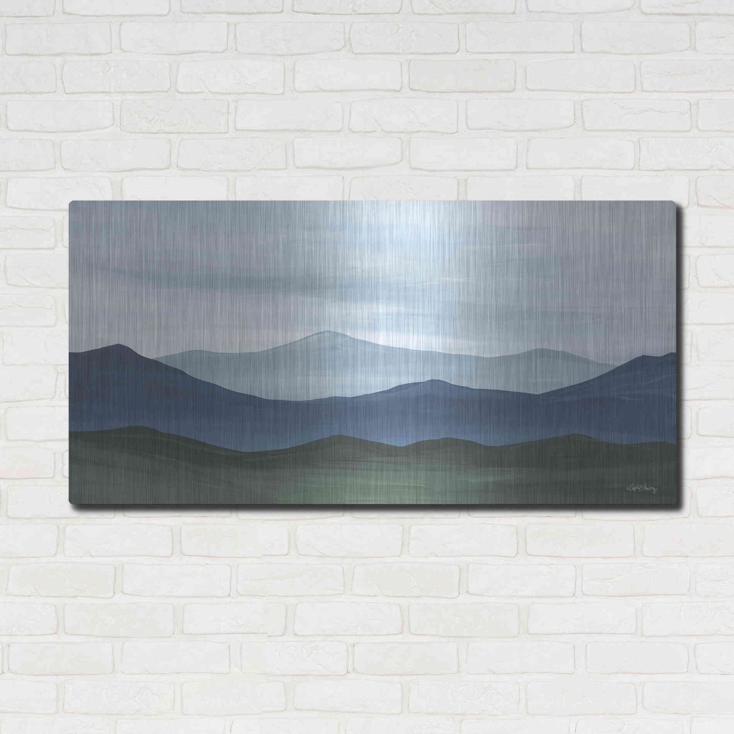 Luxe Metal Art 'Storm Over the Mountains' by April Chavez, Metal Wall Art,48x24