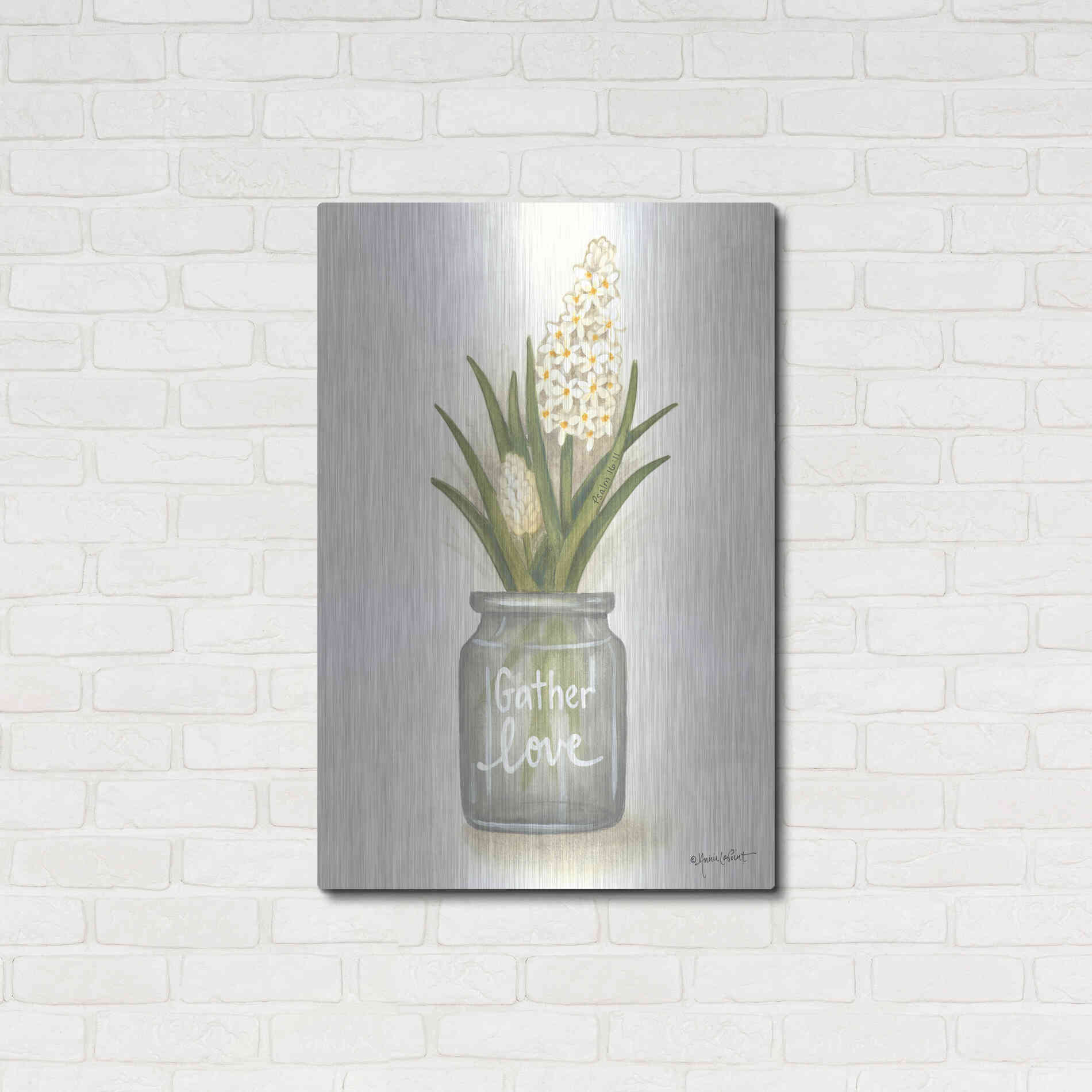 Luxe Metal Art 'Gather Love Hyacinth' by Annie LaPoint, Metal Wall Art,24x36
