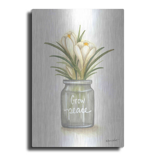 Luxe Metal Art 'Grow Peace Crocus' by Annie LaPoint, Metal Wall Art