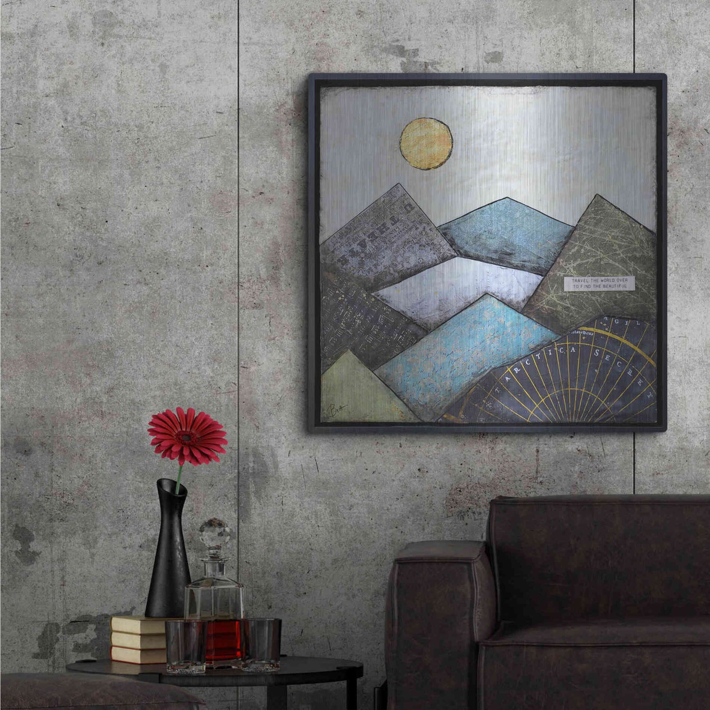 Luxe Metal Art 'Find the Beautiful' by Britt Hallowell, Metal Wall Art,36x36