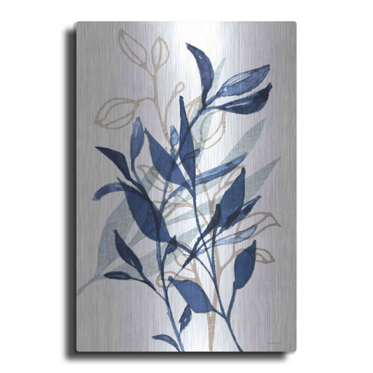 Luxe Metal Art 'Botanical Blues I' by Bluebird Barn, Metal Wall Art