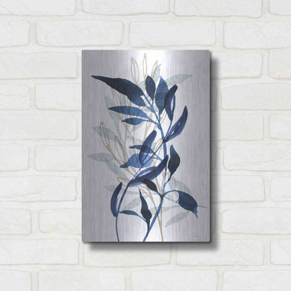 Luxe Metal Art 'Botanical Blues II' by Bluebird Barn, Metal Wall Art,12x16