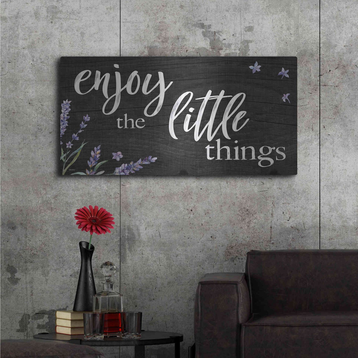 Luxe Metal Art 'Enjoy the Little Things ' by Susie Boyer, Metal Wall Art,48x24
