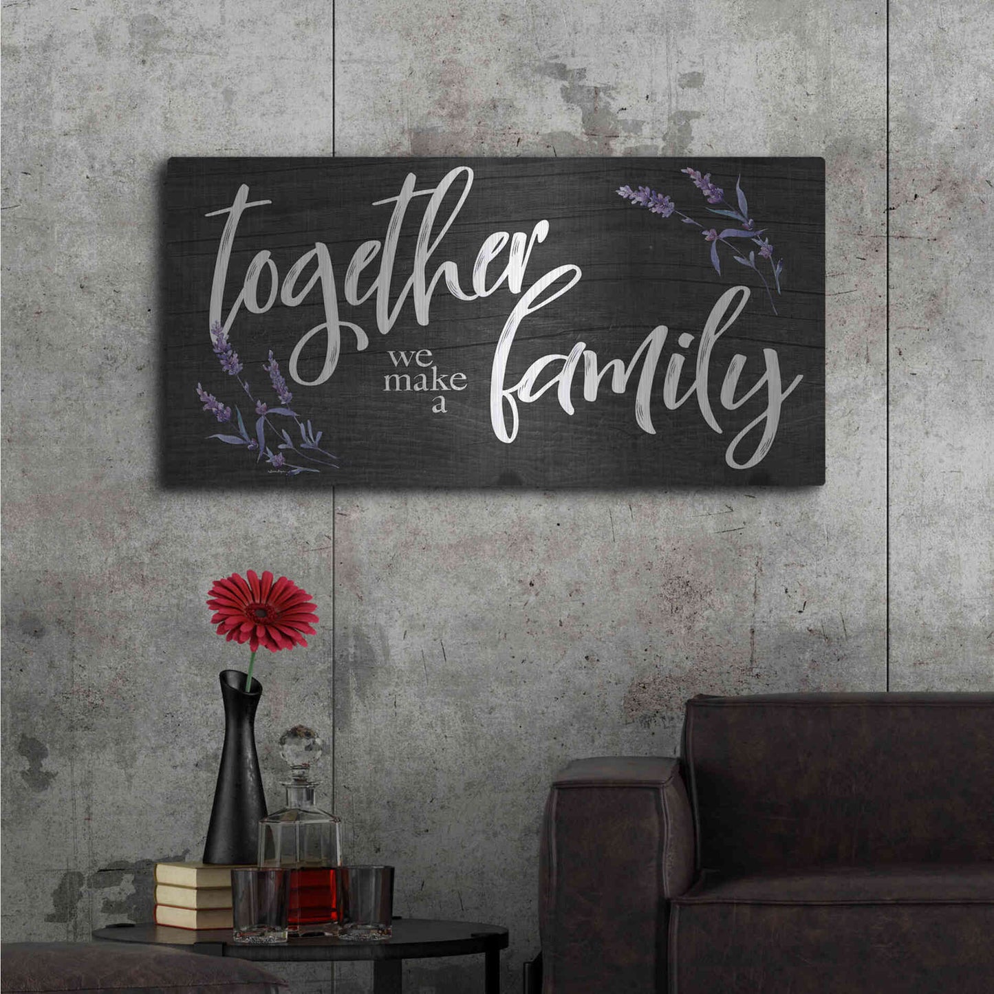 Luxe Metal Art 'Together We Make a Family ' by Susie Boyer, Metal Wall Art,48x24