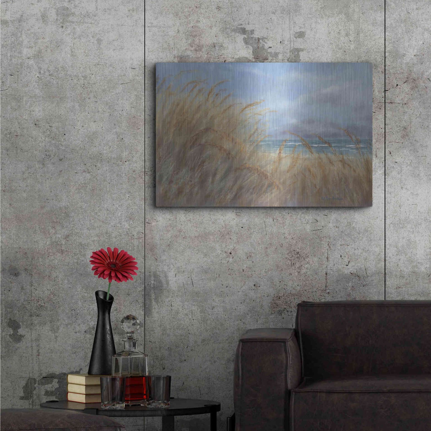 Luxe Metal Art 'Windy Day at the Shore ' by Pam Britton, Metal Wall Art,36x24