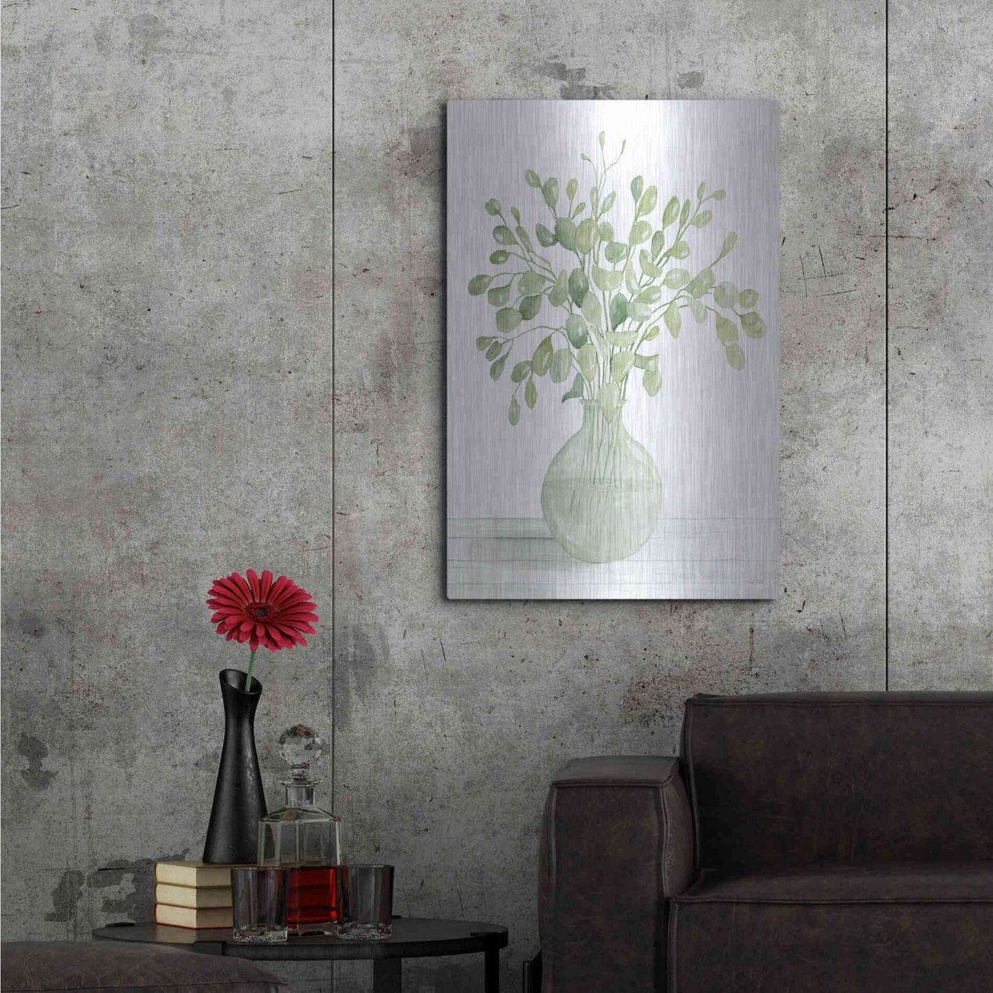 Luxe Metal Art 'Eucalyptus Beauty I' by Cindy Jacobs, Metal Wall Art,24x36
