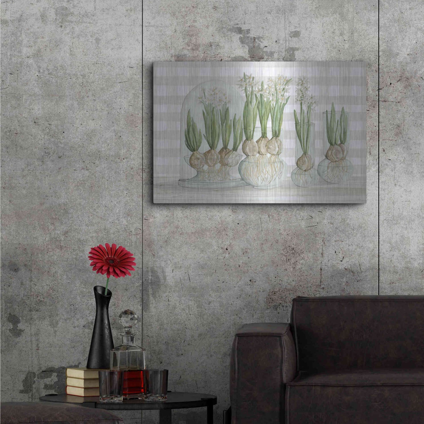 Luxe Metal Art 'Paperwhite Bulbs' by Cindy Jacobs, Metal Wall Art,36x24