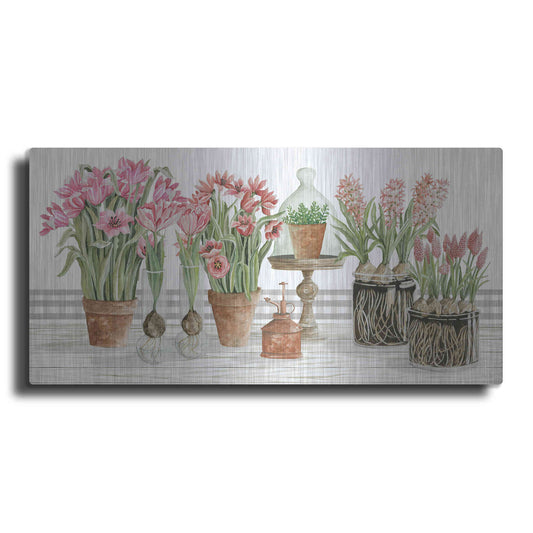 Luxe Metal Art 'Pink Spring Florals' by Cindy Jacobs, Metal Wall Art