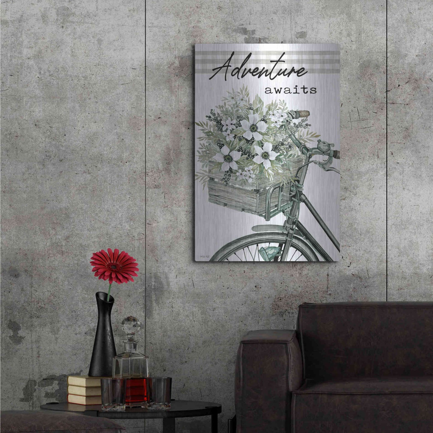 Luxe Metal Art 'Adventure Awaits 2' by Cindy Jacobs, Metal Wall Art,24x36