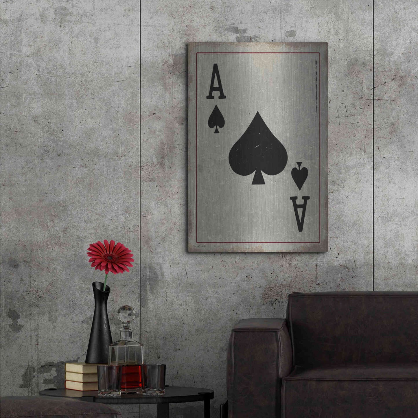 Luxe Metal Art 'Ace of Spades' by Cindy Jacobs, Metal Wall Art,24x36