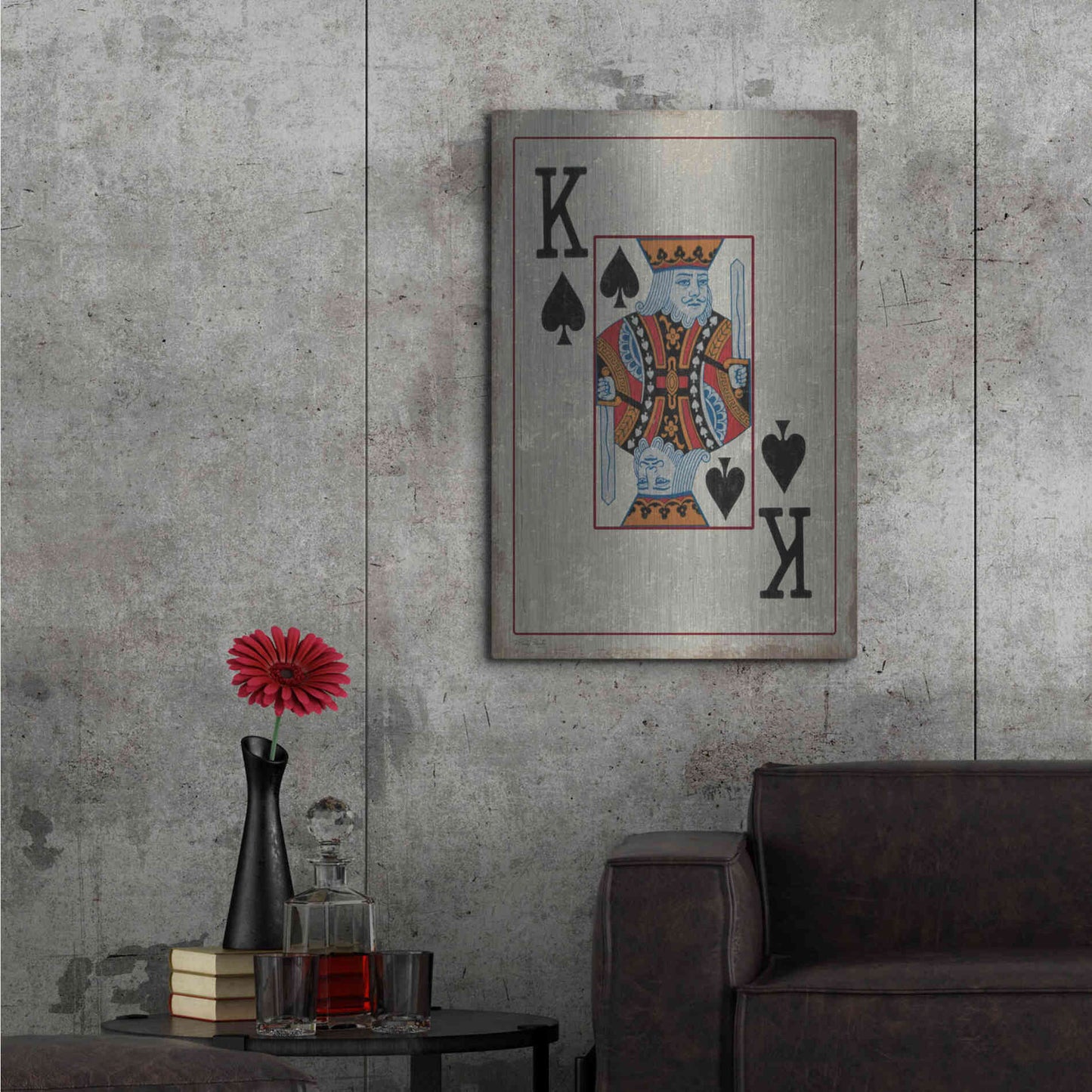 Luxe Metal Art 'King of Spades' by Cindy Jacobs, Metal Wall Art,24x36