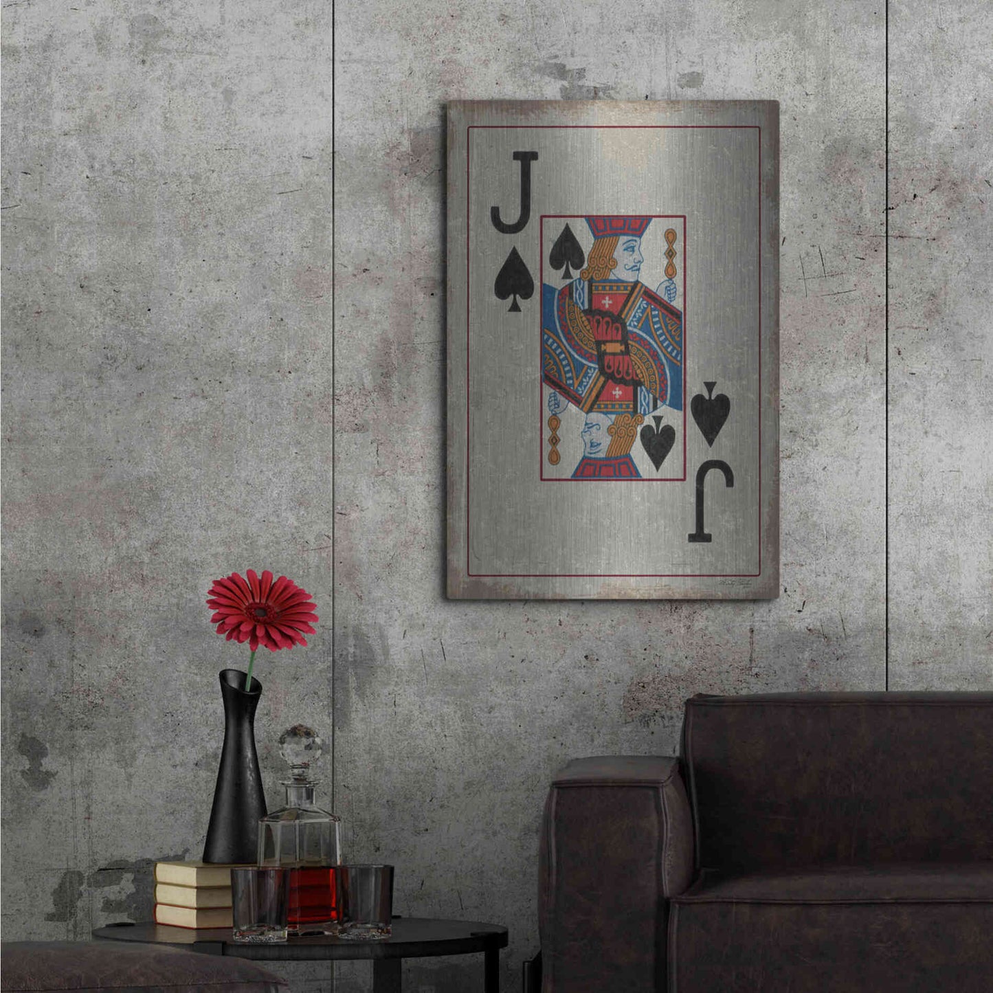 Luxe Metal Art 'Jack of Spades' by Cindy Jacobs, Metal Wall Art,24x36