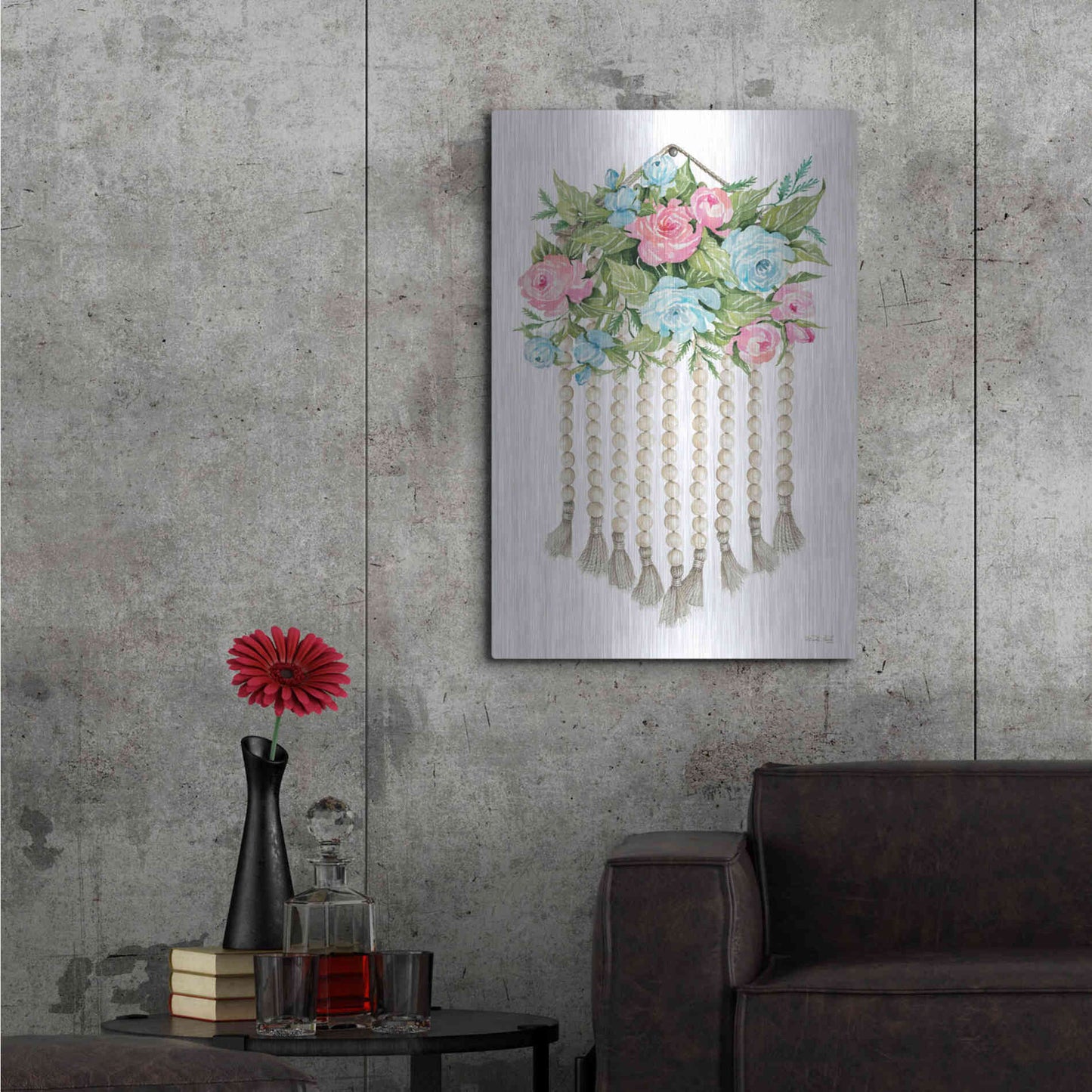 Luxe Metal Art 'Floral Pop V' by Cindy Jacobs, Metal Wall Art,24x36