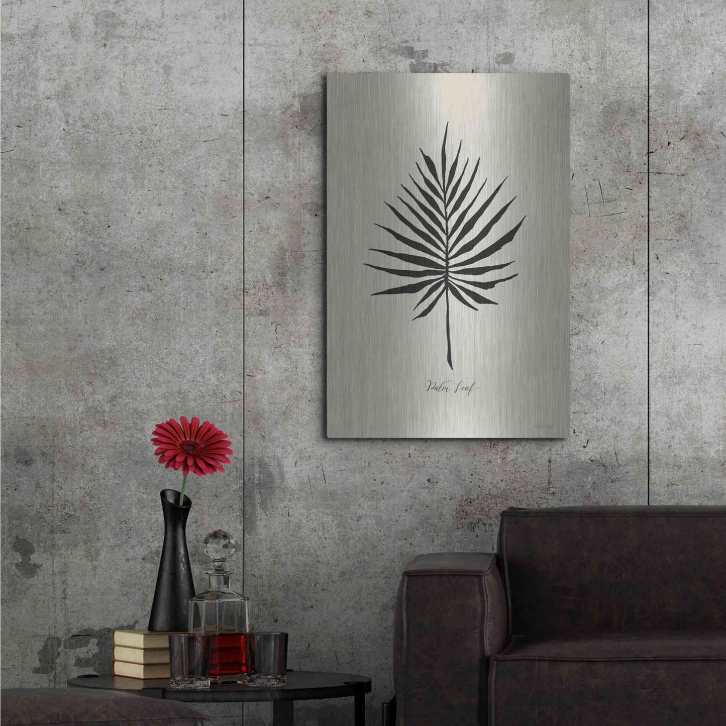Luxe Metal Art 'Ebony Palm IV' by Cindy Jacobs, Metal Wall Art,24x36