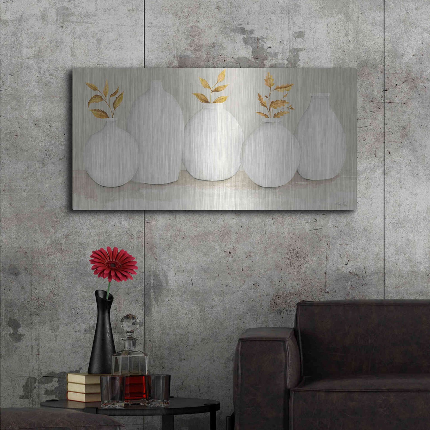 Luxe Metal Art 'Autumn Still Life I' by Cindy Jacobs, Metal Wall Art,48x24