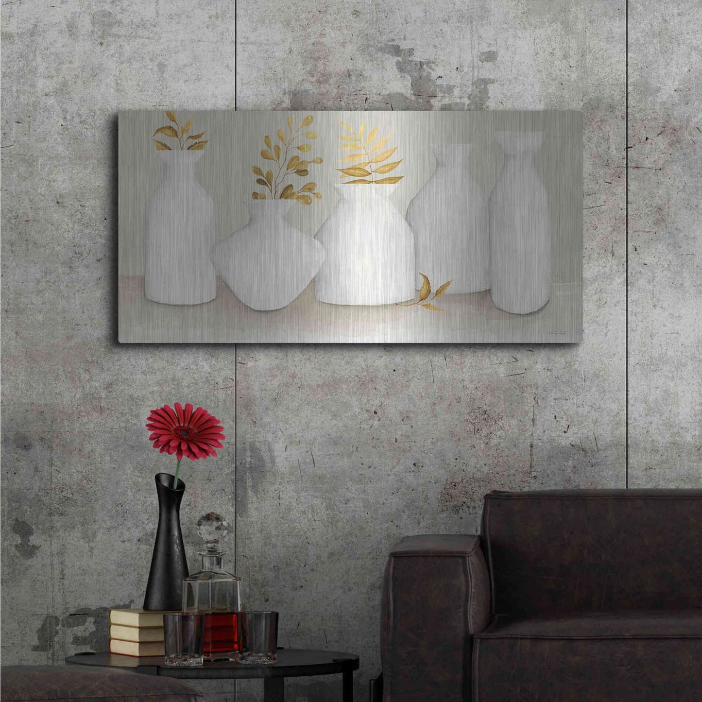 Luxe Metal Art 'Autumn Still Life II' by Cindy Jacobs, Metal Wall Art,48x24