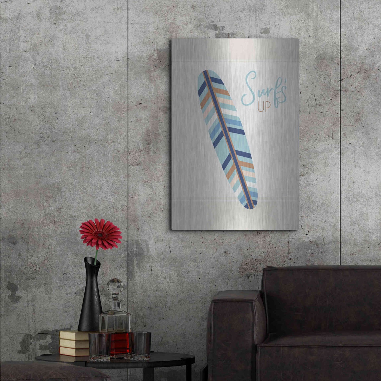 Luxe Metal Art 'Surf's Up' by Cindy Jacobs, Metal Wall Art,24x36