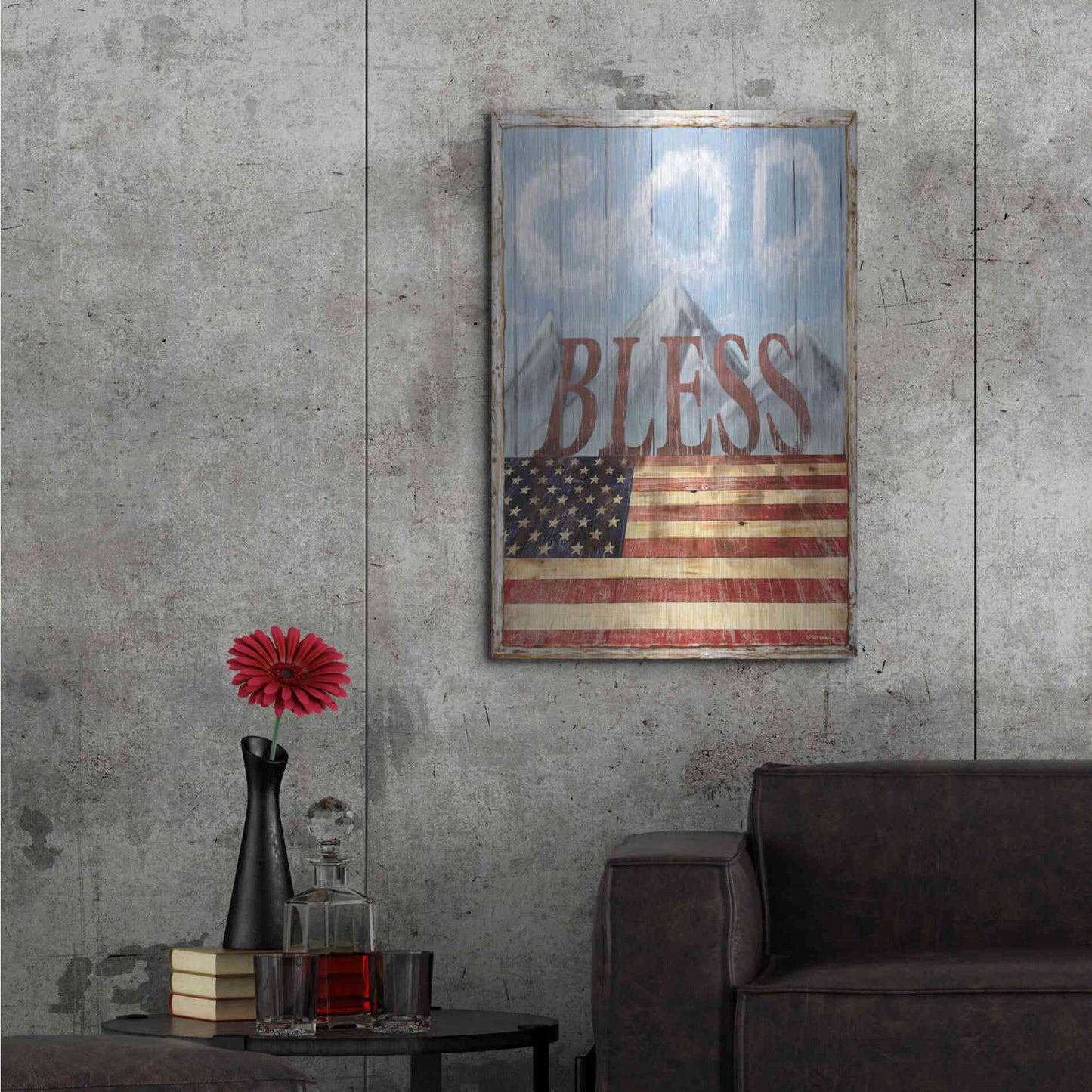 Luxe Metal Art 'God Bless America' by Ed Wargo, Metal Wall Art,24x36