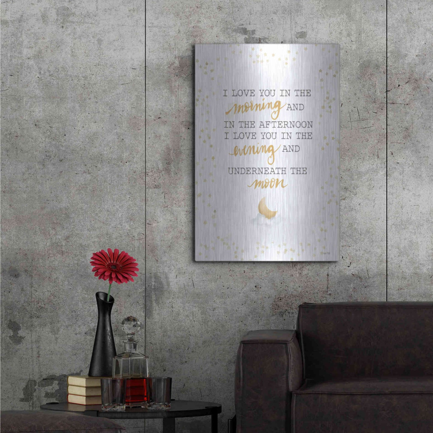 Luxe Metal Art 'Underneath the Moon ' by House Fenway, Metal Wall Art,24x36