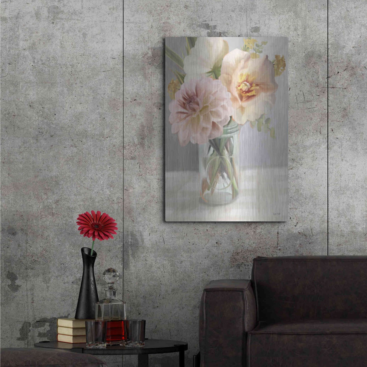 Luxe Metal Art 'Fresh Flowers For You' by House Fenway, Metal Wall Art,24x36