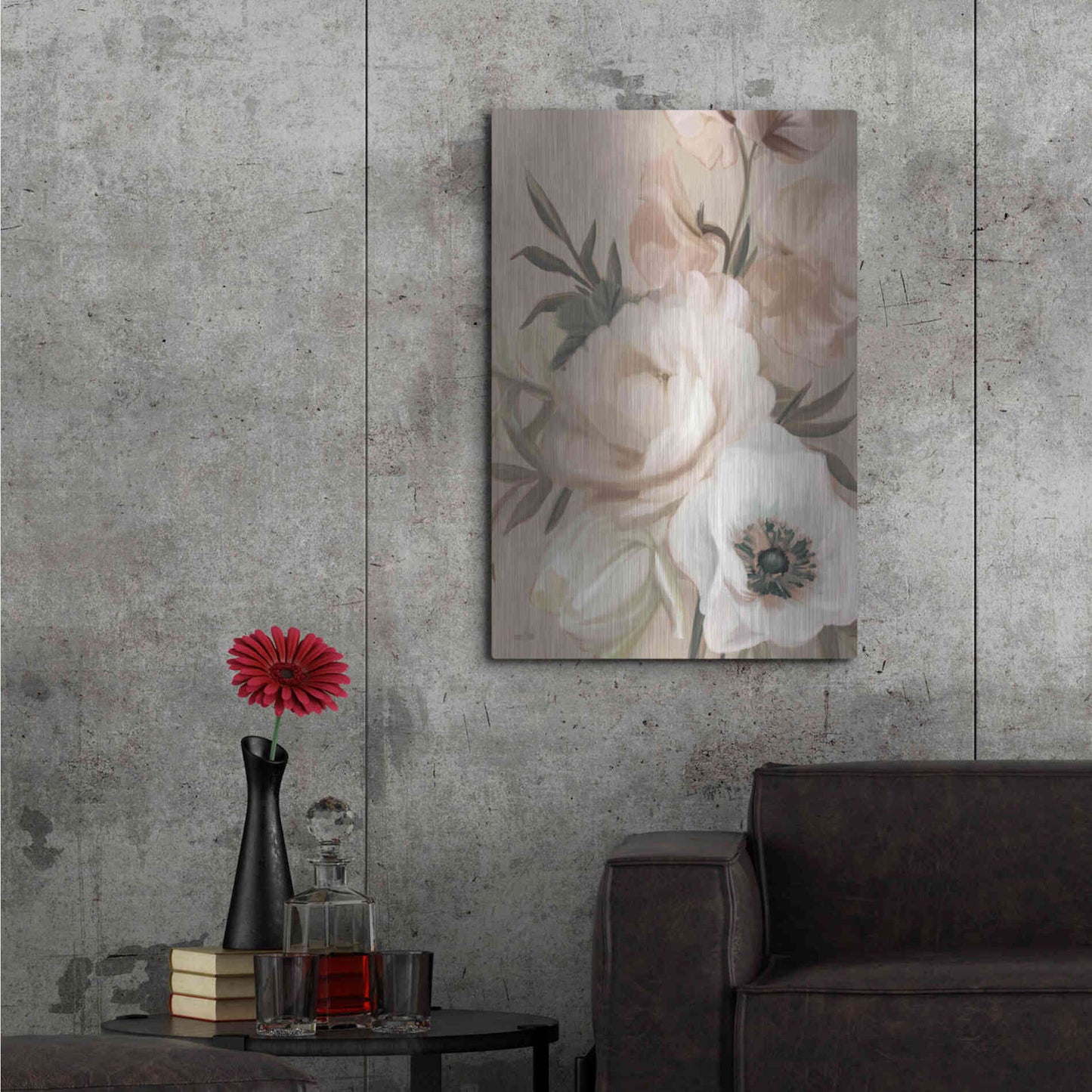 Luxe Metal Art 'Blush Peony Bouquet' by House Fenway, Metal Wall Art,24x36