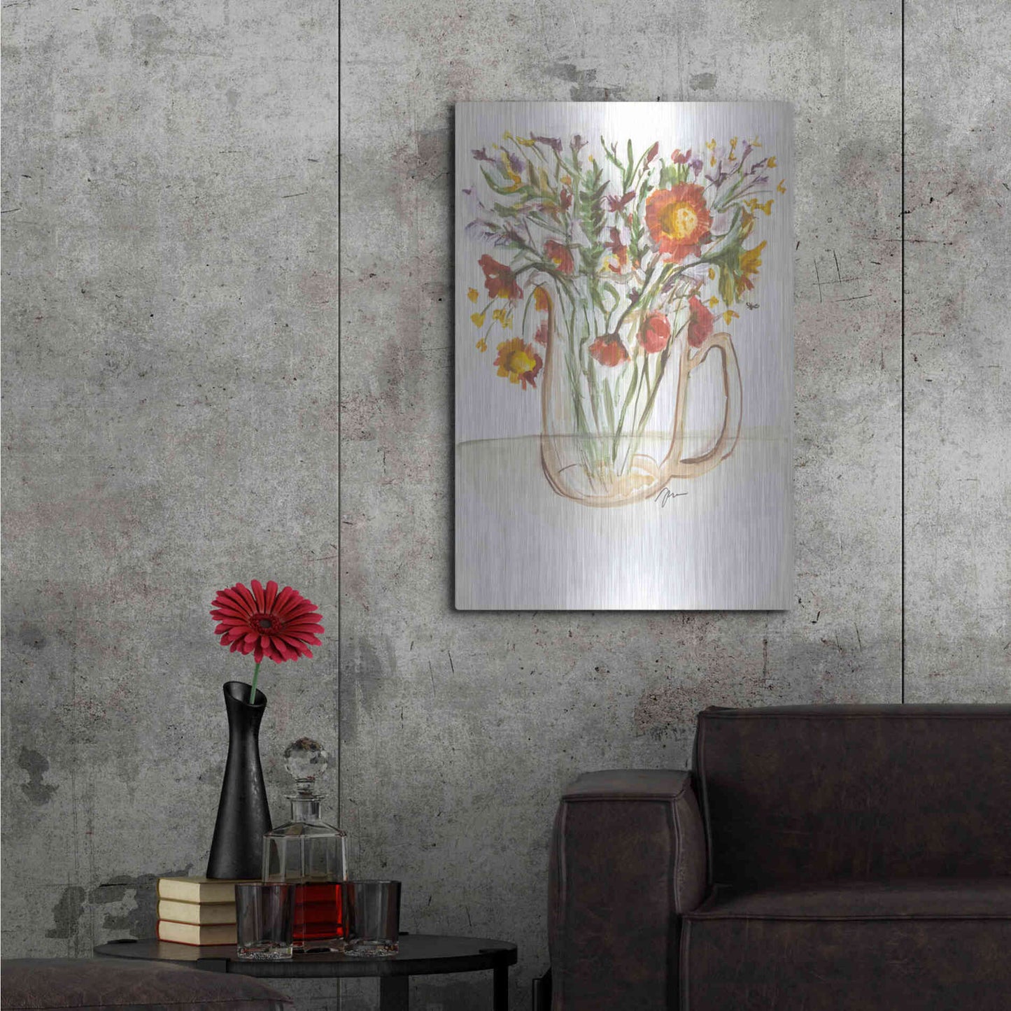 Luxe Metal Art 'Buttermilk Farm Florals' by Jessica Mingo, Metal Wall Art,24x36