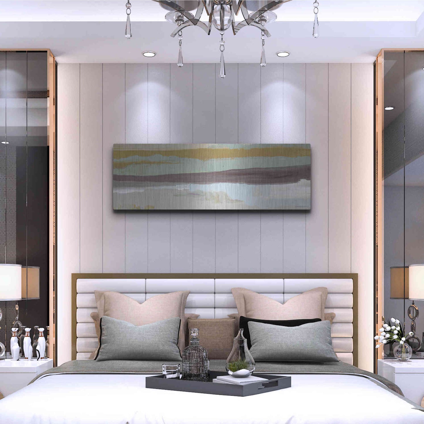 Luxe Metal Art 'On the Horizon ' by Kamdon Kreations, Metal Wall Art,48x16