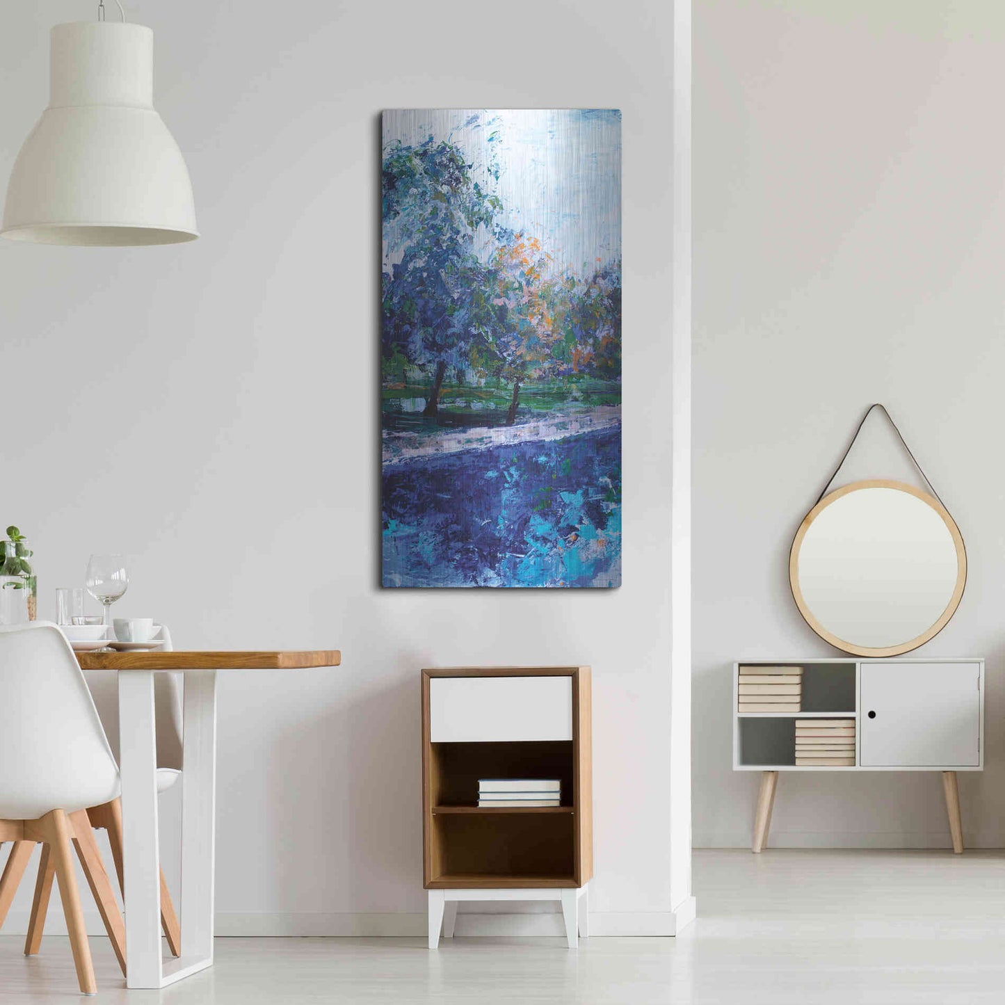 Luxe Metal Art 'Mile River 1' by Kamdon Kreations, Metal Wall Art,24x48