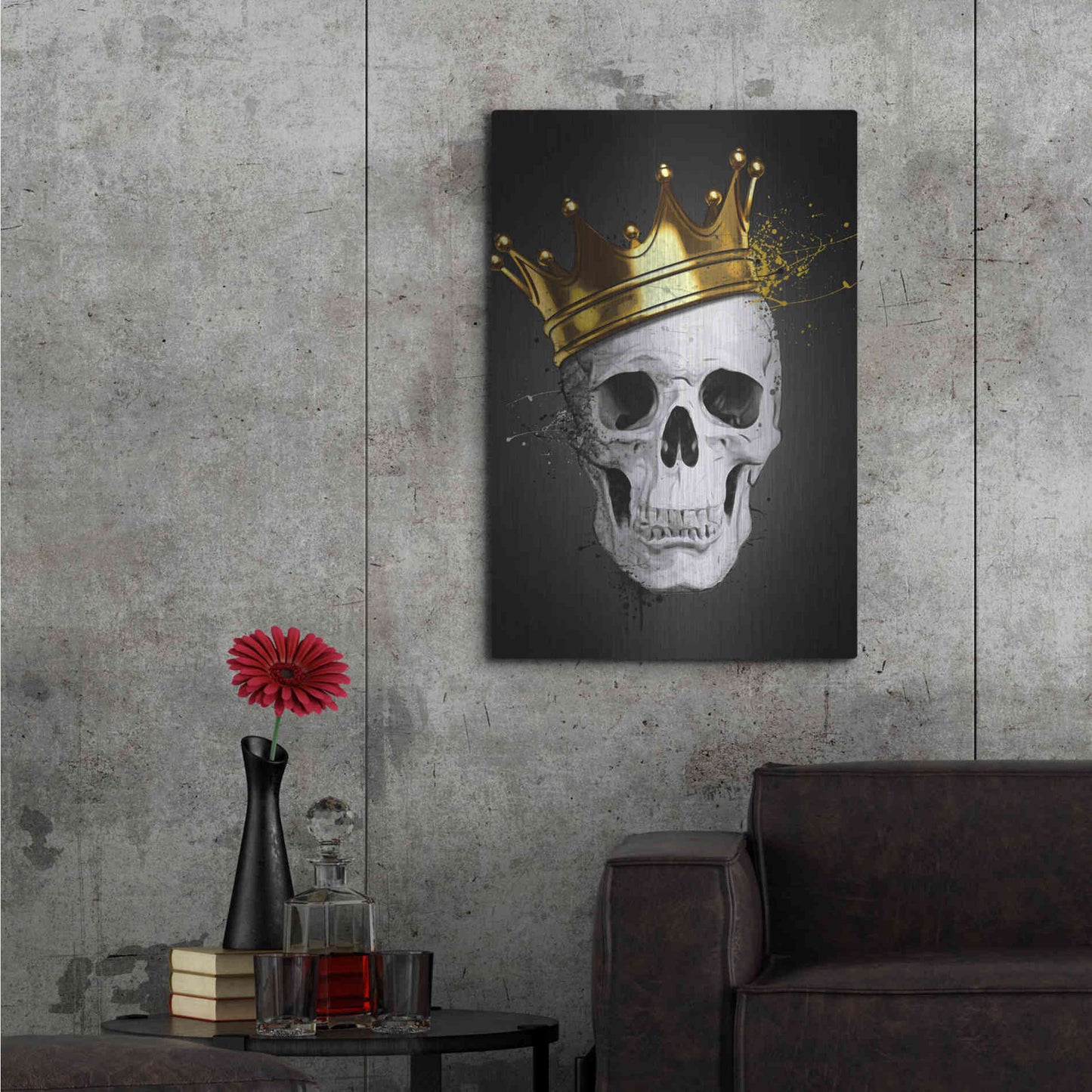 Luxe Metal Art 'Royal Skull' by Nicklas Gustafsson, Metal Wall Art,24x36