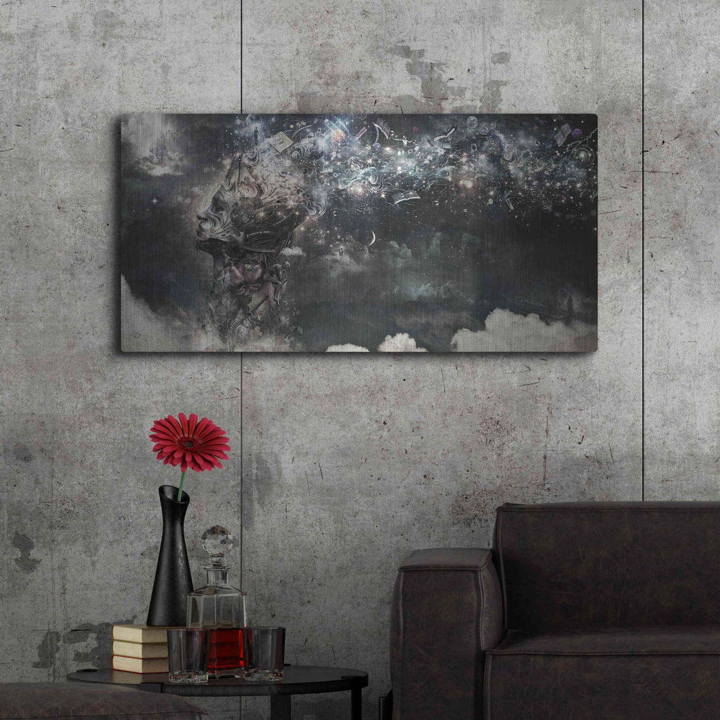 Luxe Metal Art 'Coma' by Cameron Gray, Metal Wall Art,48x24