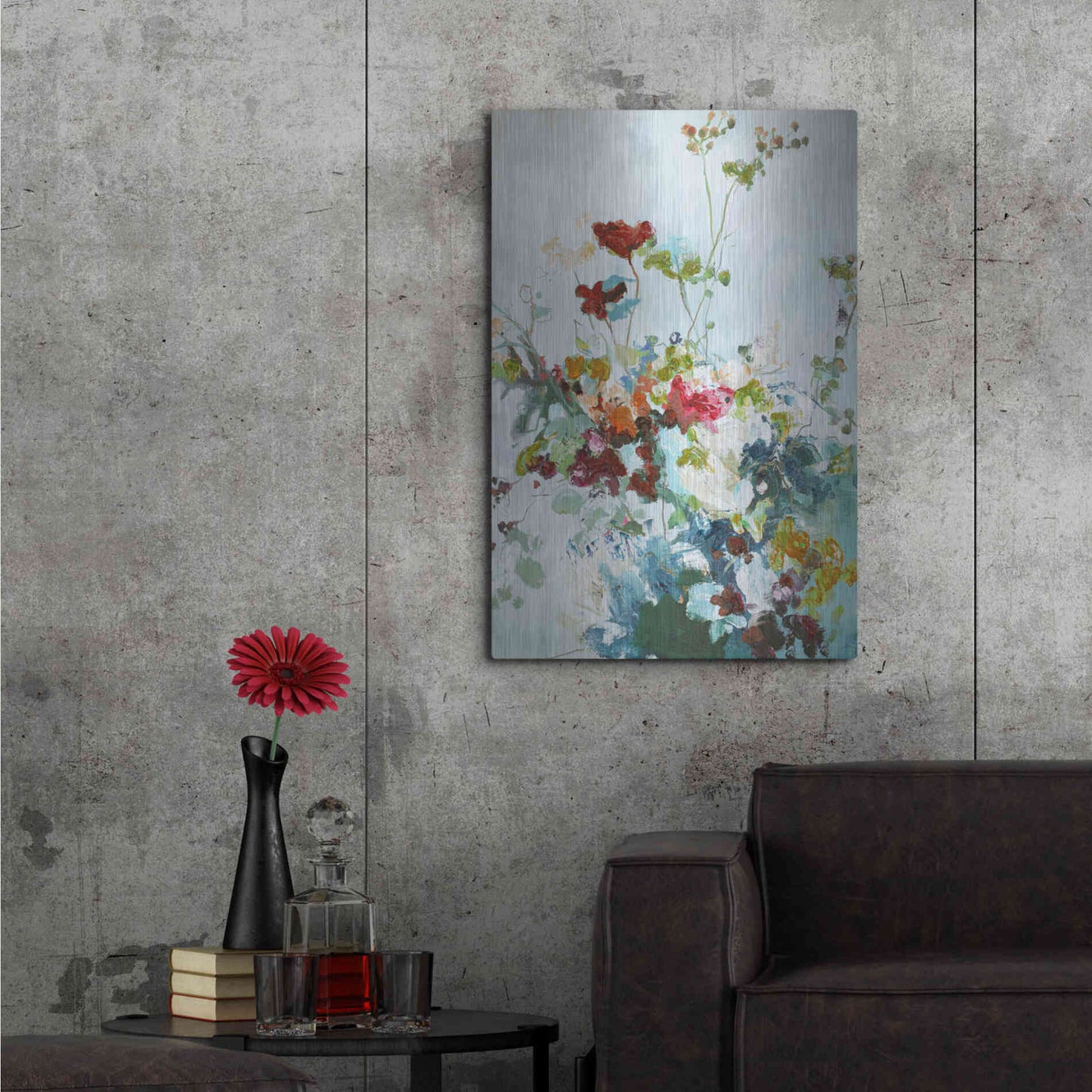 Luxe Metal Art 'Abstract Floral 1' by Design Fabrikken, Metal Wall Art,24x36