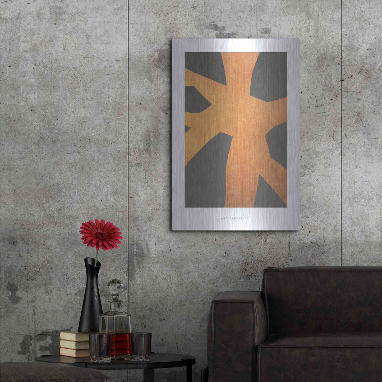 Luxe Metal Art 'Art Simplicity 2' by Design Fabrikken, Metal Wall Art,24x36