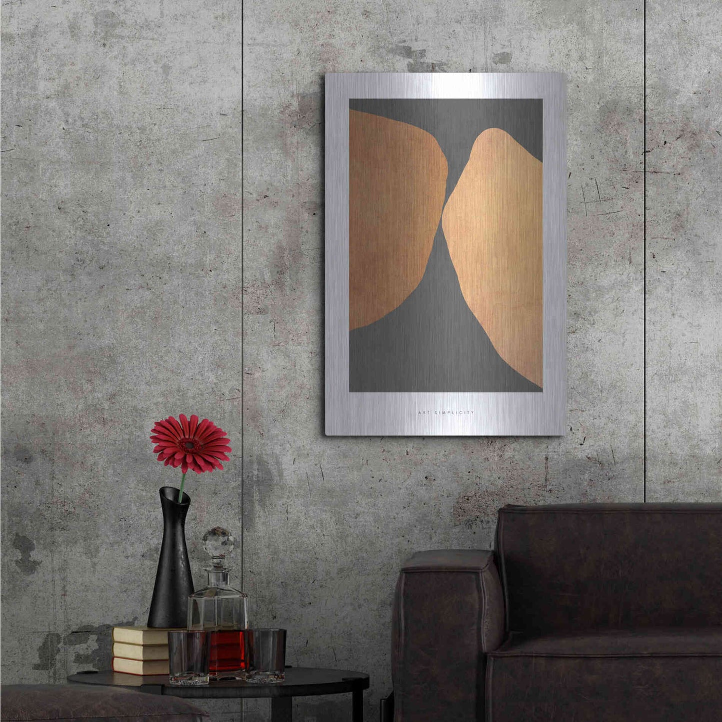 Luxe Metal Art 'Art Simplicity 4' by Design Fabrikken, Metal Wall Art,24x36