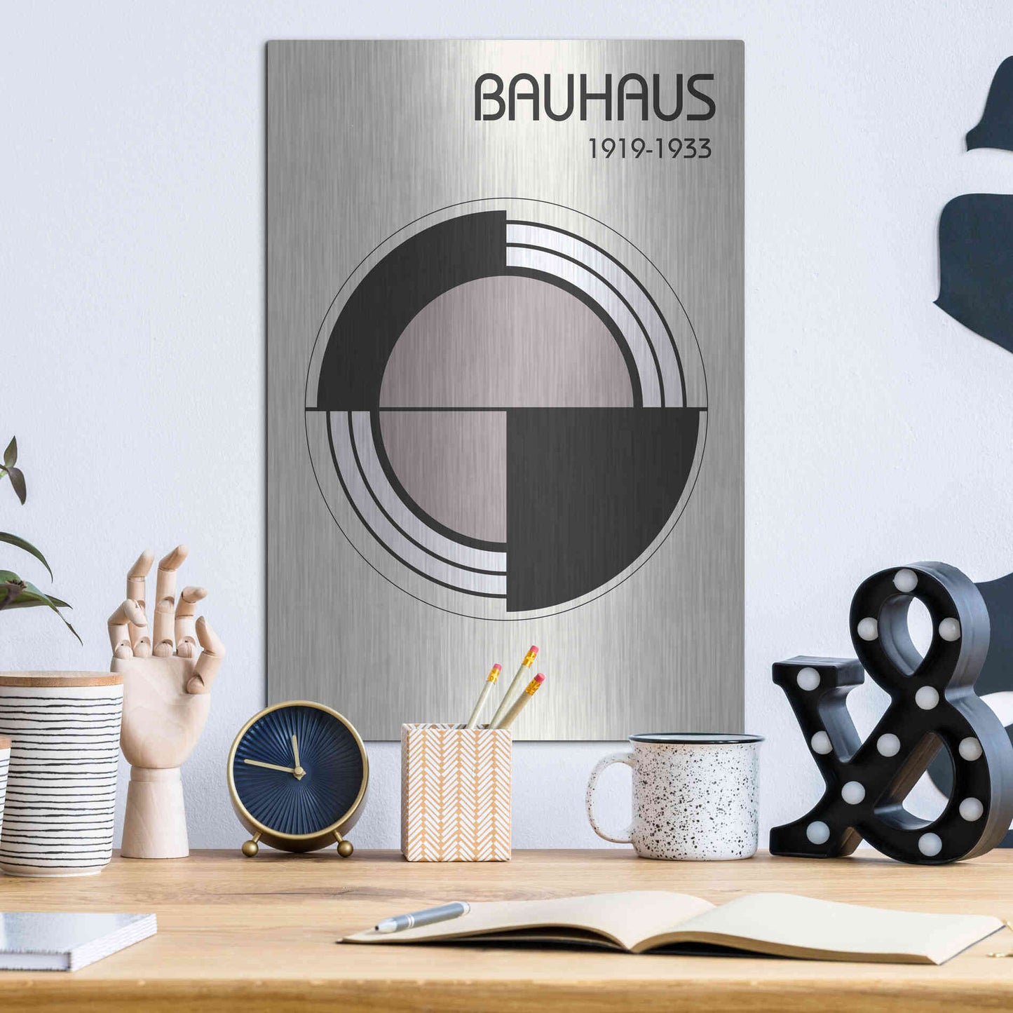 Luxe Metal Art 'Bauhaus 2' by Design Fabrikken, Metal Wall Art,12x16