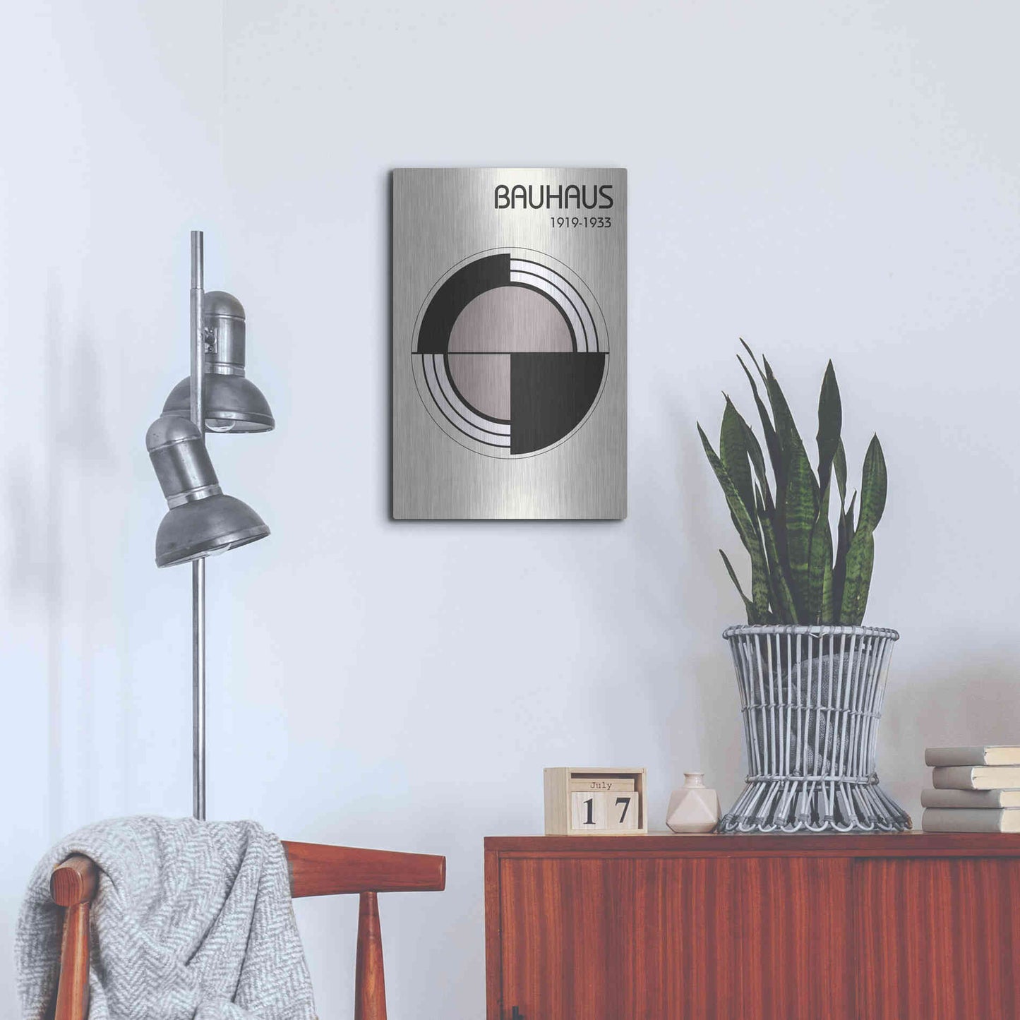 Luxe Metal Art 'Bauhaus 2' by Design Fabrikken, Metal Wall Art,16x24