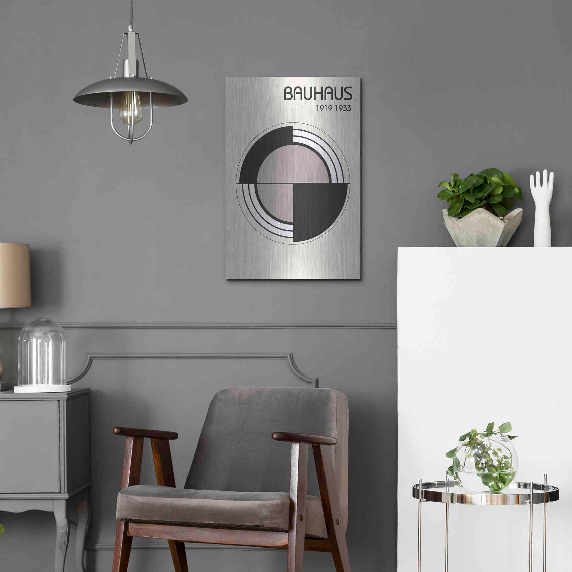 Luxe Metal Art 'Bauhaus 2' by Design Fabrikken, Metal Wall Art,16x24