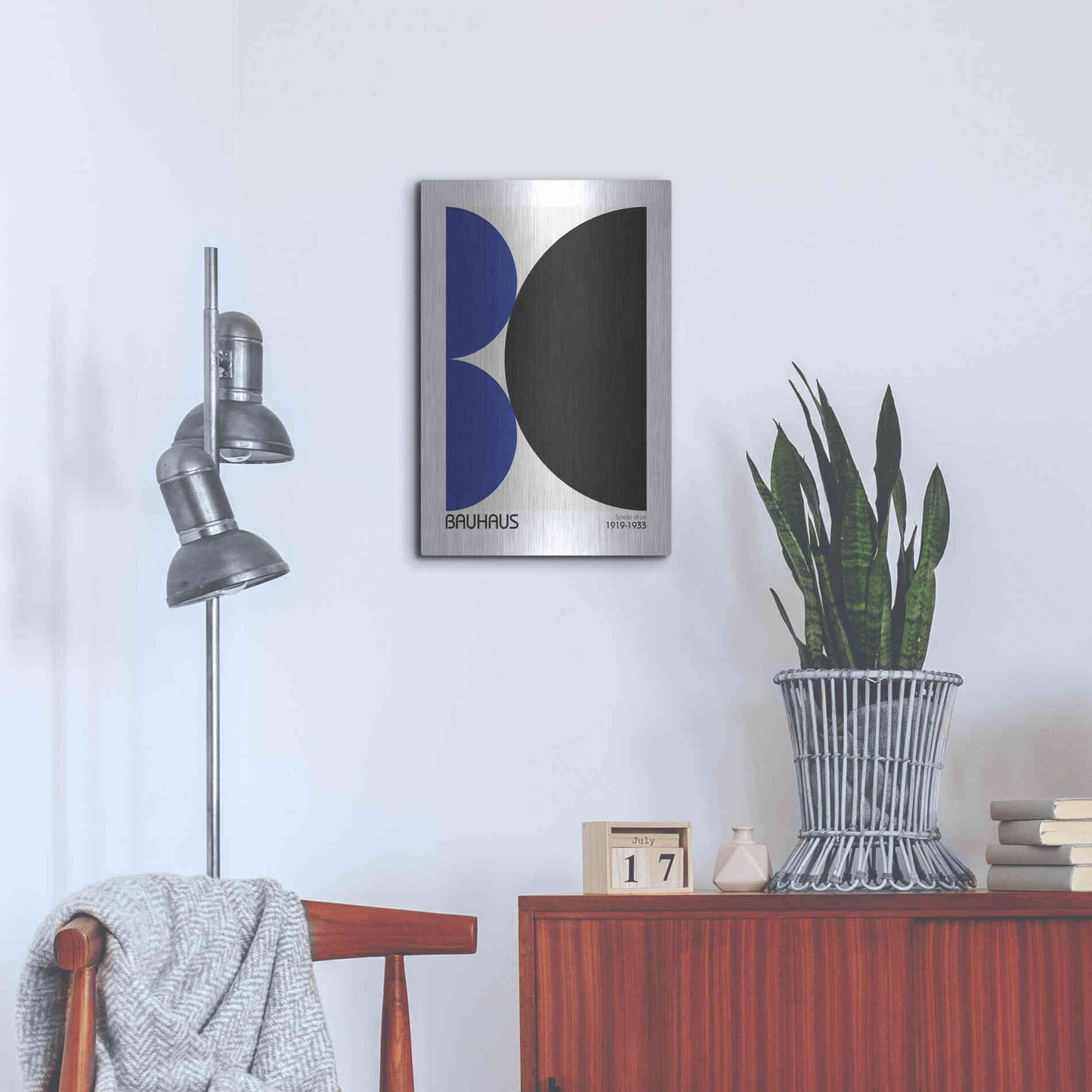 Luxe Metal Art 'Bauhaus 3' by Design Fabrikken, Metal Wall Art,16x24