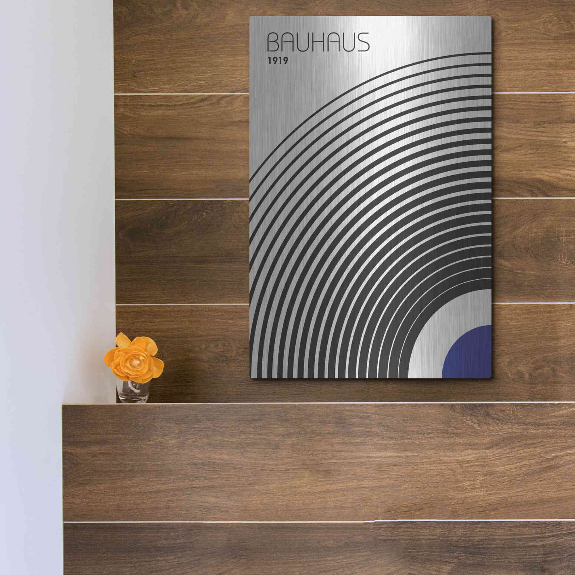 Luxe Metal Art 'Bauhaus 4' by Design Fabrikken, Metal Wall Art,12x16