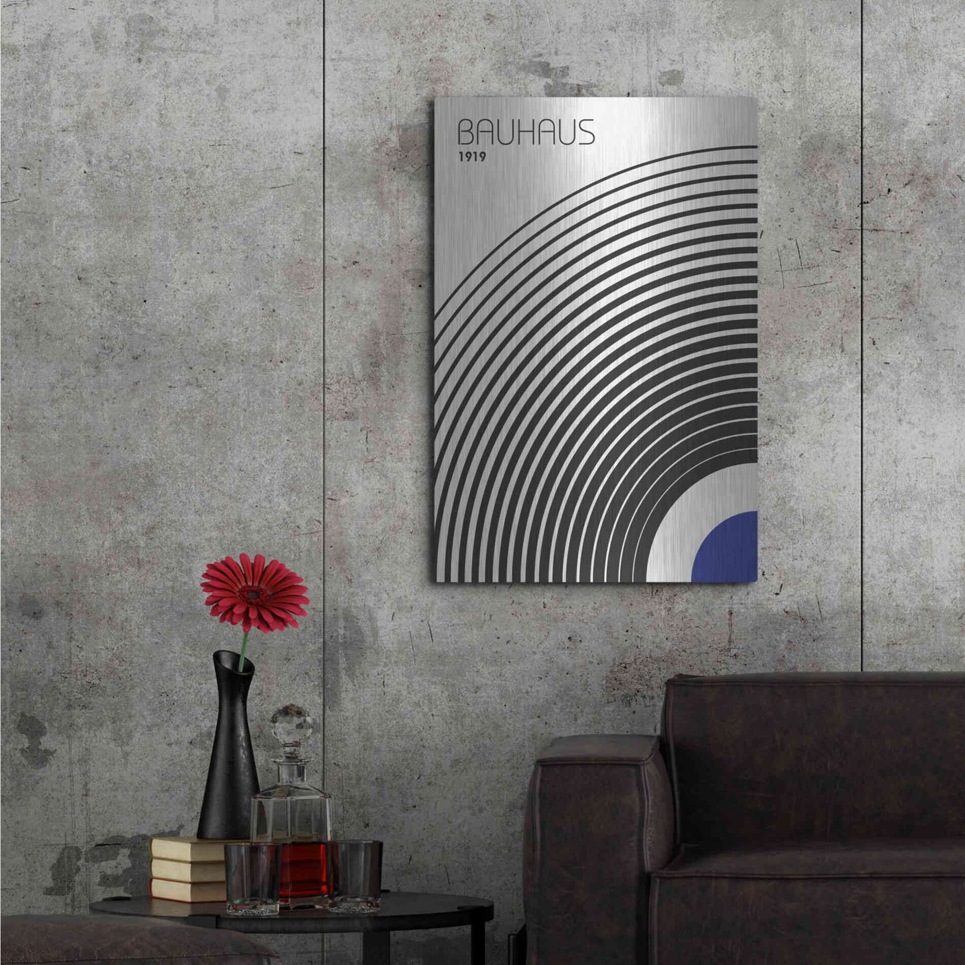 Luxe Metal Art 'Bauhaus 4' by Design Fabrikken, Metal Wall Art,24x36