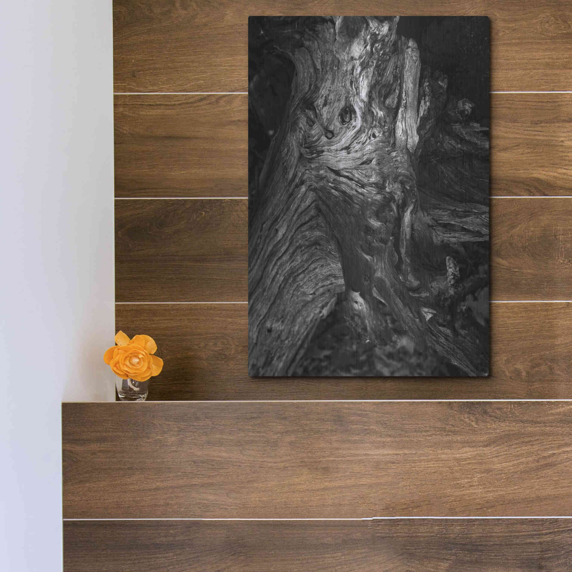 Luxe Metal Art 'Black Wood' by Design Fabrikken, Metal Wall Art,12x16
